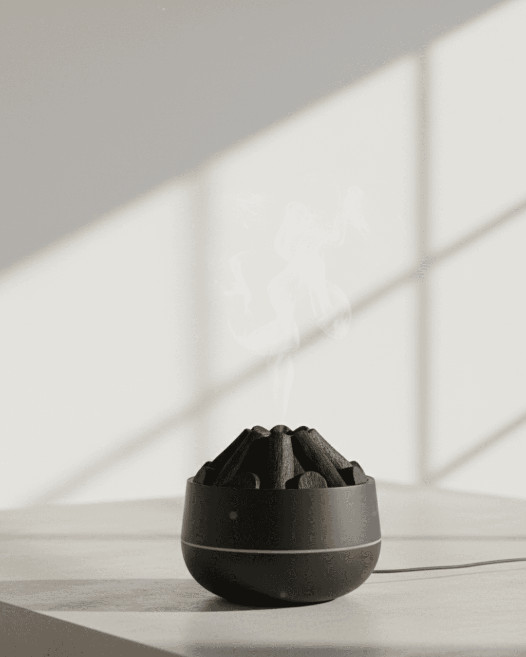 Symulowany nawilżacz powietrza z efektem ogniska, pieca na drewno, kominka, dyfuzor mgiełki wodnej, klasyczny wzór drewna, USB, ultradźwiękowy rozpylacz mgiełki