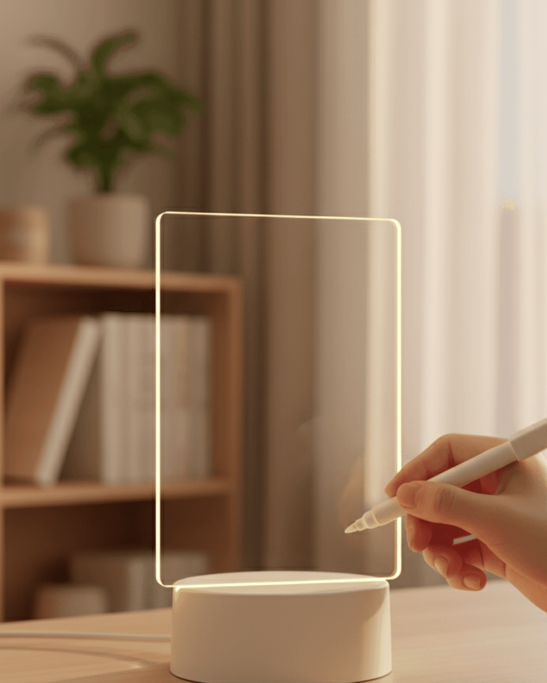 Przezroczyste świecące LED lampki nocne USB świecące akrylowe światło nocne wymazywalne zapisy tablica ogłoszeń ozdoba na biurko kalendarz