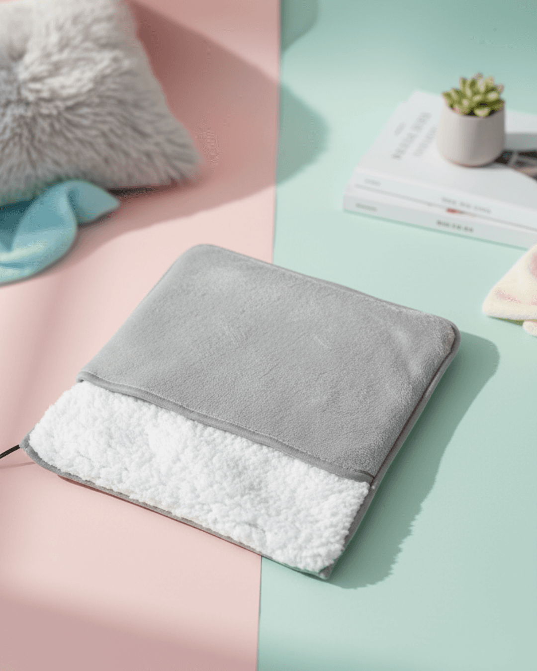 Elektryczna mata grzewcza na stopy w chłodne dni, ładowana przez USB, miękka, pluszowa z możliwością prania, ogrzewacz do stóp, poprawiająca sen, domowa mata grzewcza na stopy