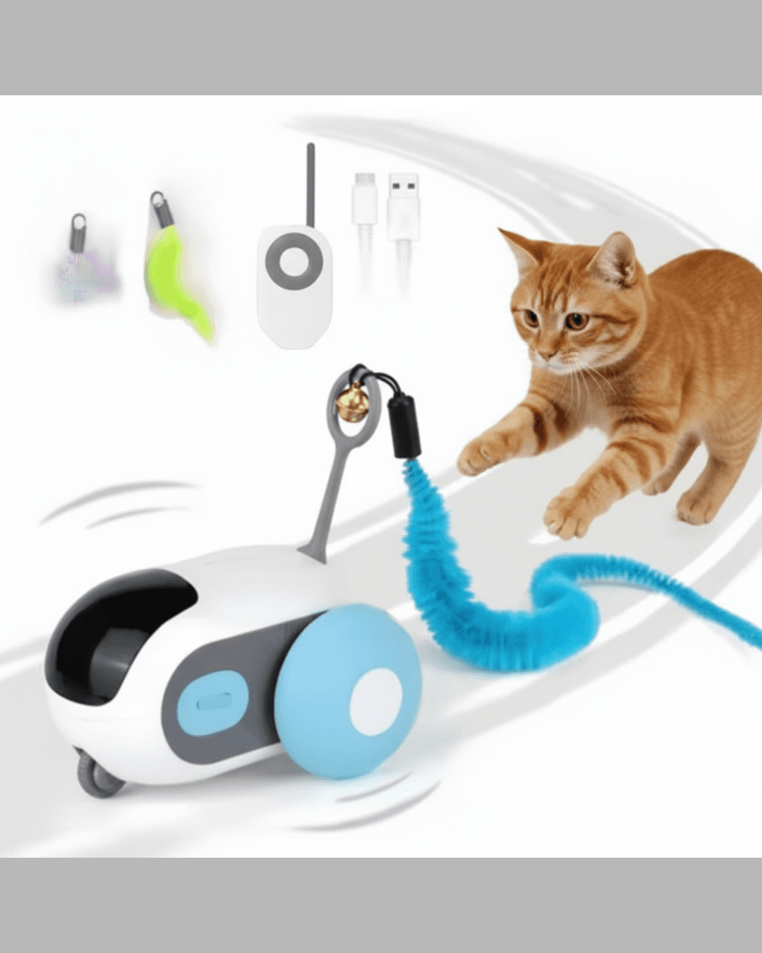 Inteligentna zabawka dla kota 2 tryby, automatycznie poruszający się zdalnie sterowany samochodzik dla kotów, interaktywna zabawa