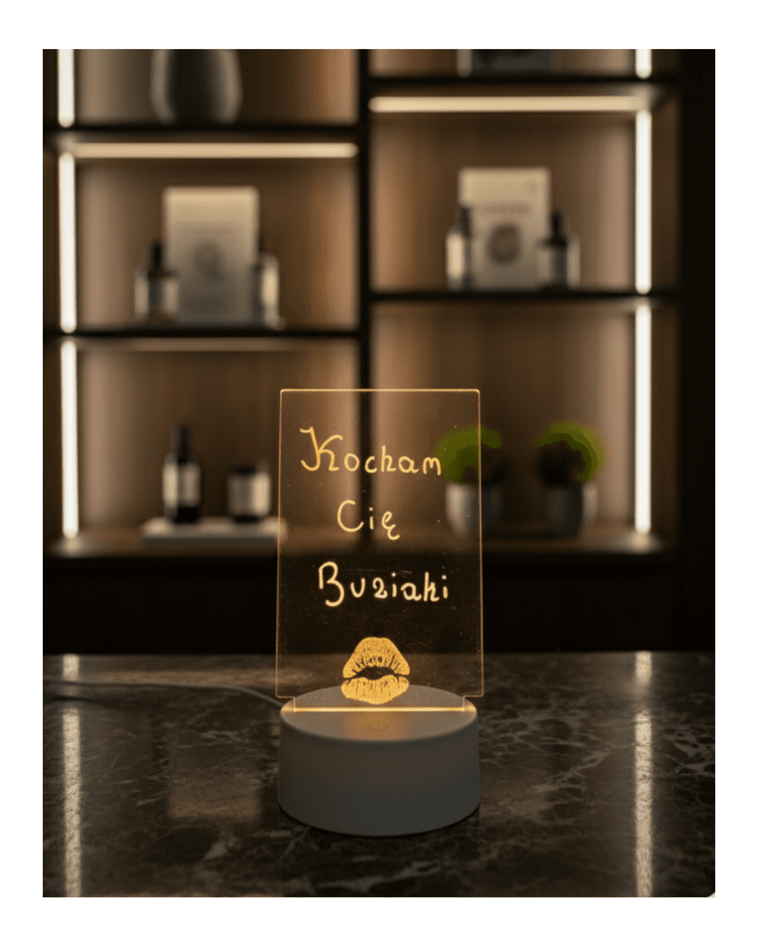 Przezroczyste świecące LED lampki nocne USB świecące akrylowe światło nocne wymazywalne zapisy tablica ogłoszeń ozdoba na biurko kalendarz